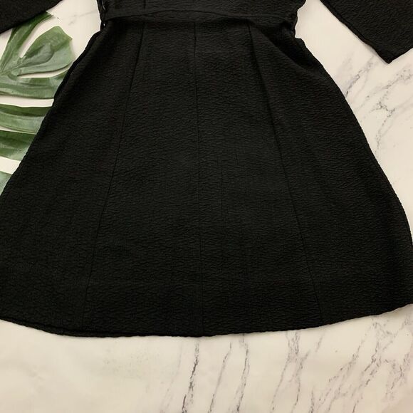 Caldwell Casuals Vintage 60s Dress Size S/M Black Bow Collar Fit Flare Belted - Picture 11 of 12